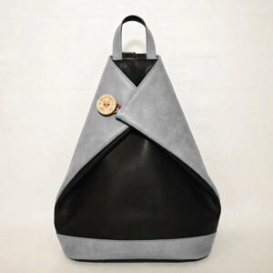 Mochila antirrobo de piel negro/gris