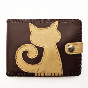 Cartera billetero de piel marrón