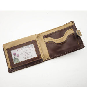 Cartera billetero de piel marrón