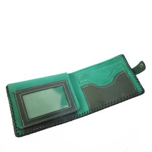 Cartera billetero de piel verde