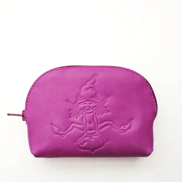 Monedero de piel fucsia