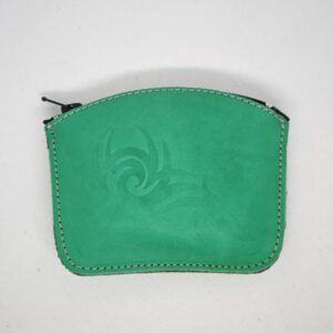 Monedero de piel verde