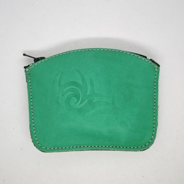 Monedero de piel verde