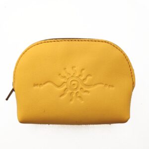 Monedero de piel amarillo