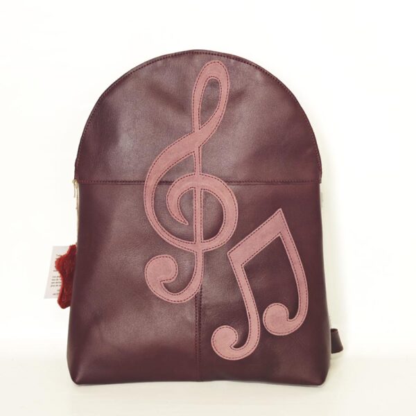 Mochila de piel granate