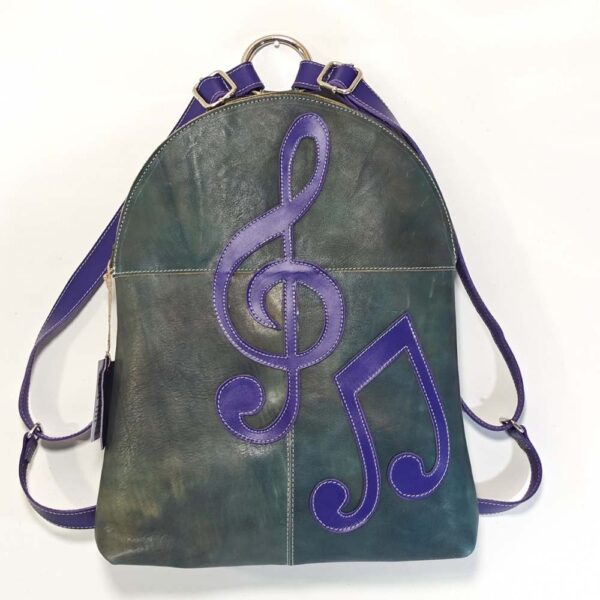 Mochila de piel aguamarina