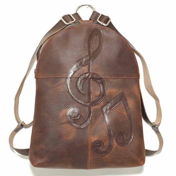 Mochila de piel marrón