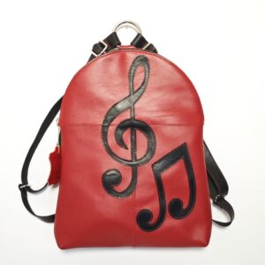 Mochila de piel roja
