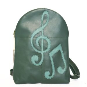 Mochila de piel verde
