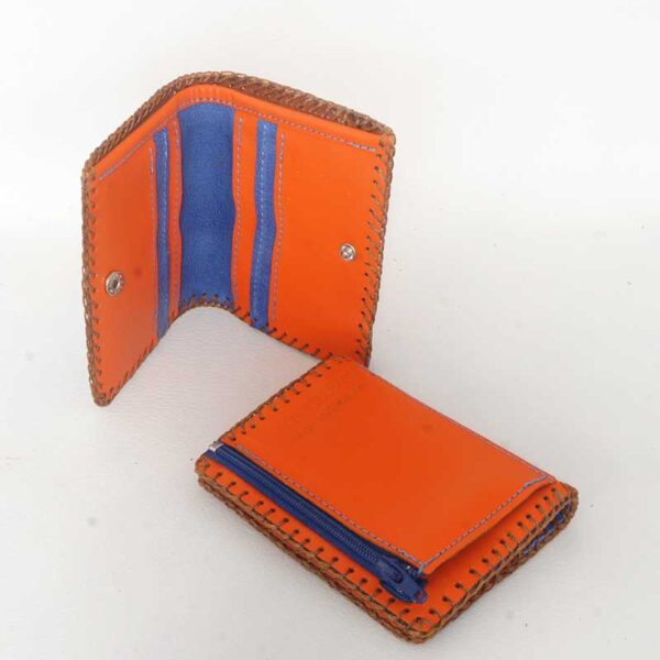 Cartera naranja de piel