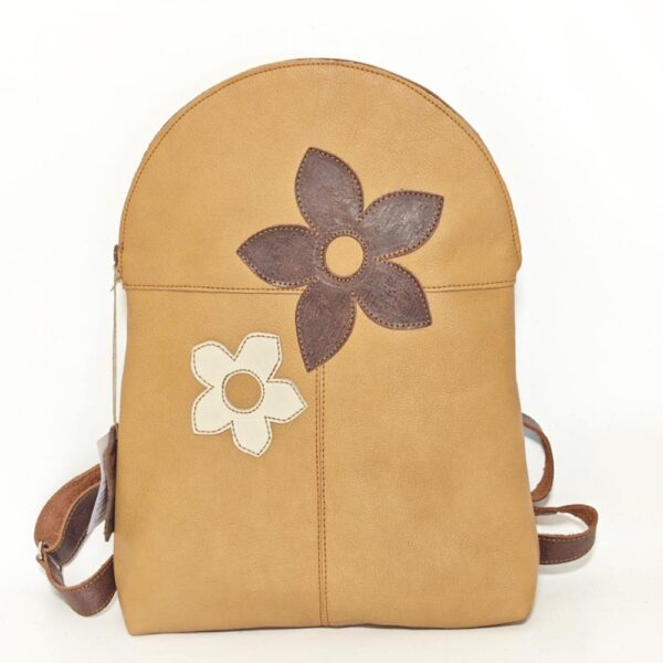 Mochila de piel vainilla