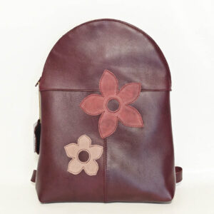 Mochila de piel granate