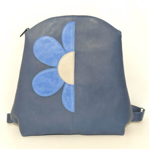 Mochila de piel azul