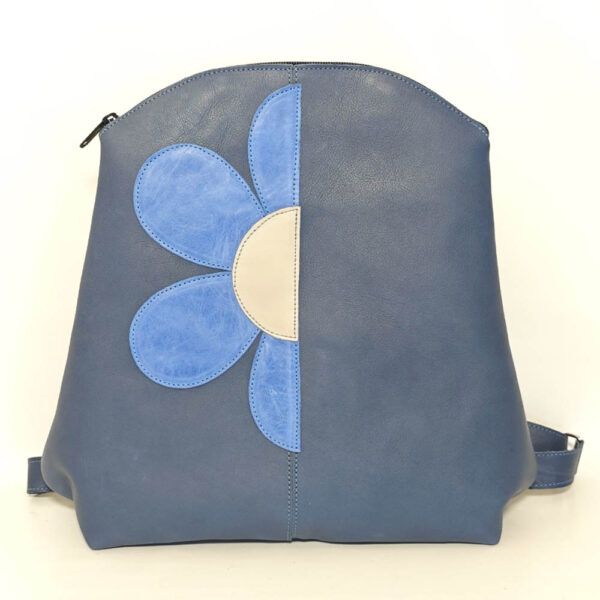 Mochila de piel azul