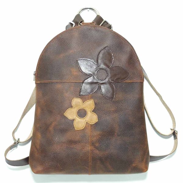 Mochila de piel marrón