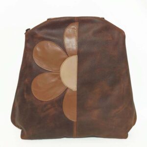 Mochila de piel marrón