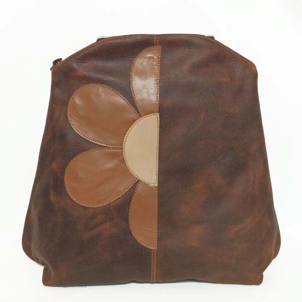 Mochila de piel marrón