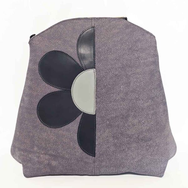 Mochila de piel gris