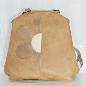 Mochila de piel beige