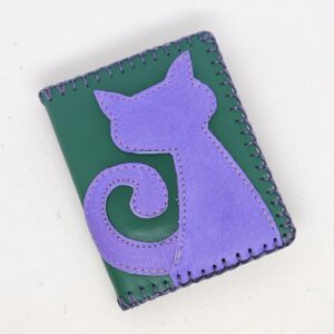 Cartera billetero de piel verde