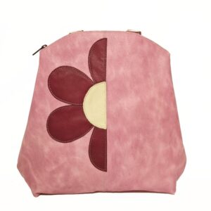 Mochila de piel rosa