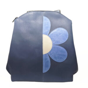 Mochila de piel azul