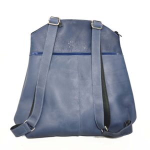 Mochila de piel azul
