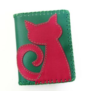 Cartera billetero de piel verde