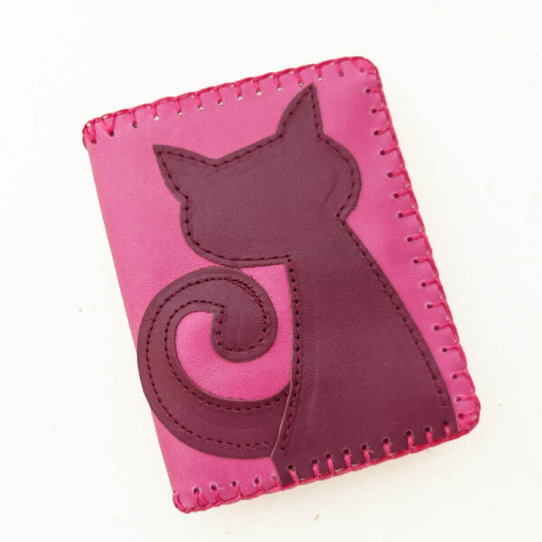 Cartera billetero de piel rosa