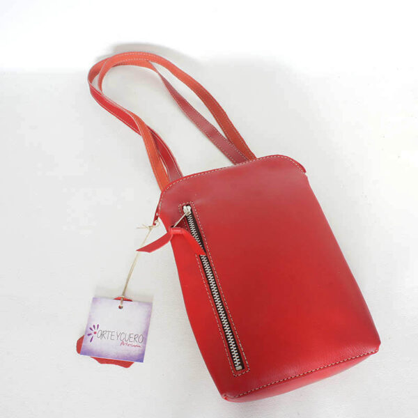 Bolso móvil de piel rojo
