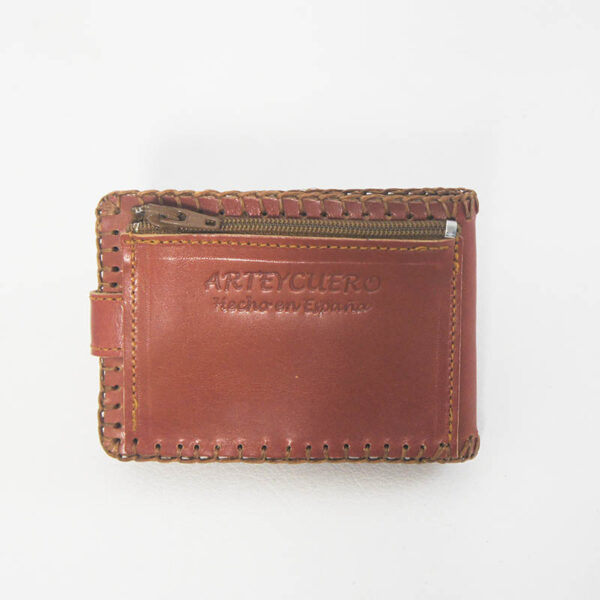 Billetero de piel camel