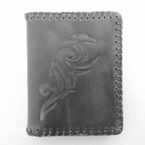 Cartera billetero gris de piel