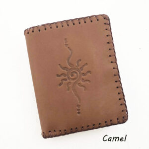 Cartera billetero de piel camel