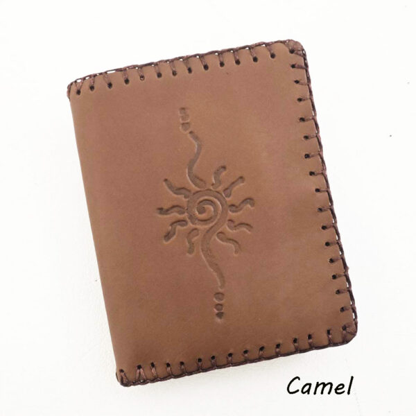 Cartera billetero de piel camel