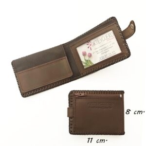Cartera billetera pequeña de piel marrón