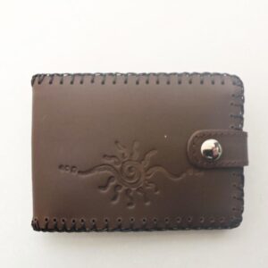 Cartera billetera pequeña de piel marrón