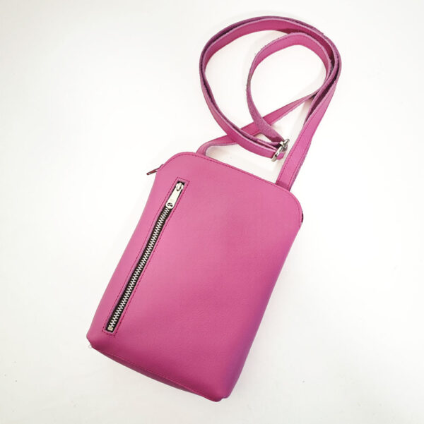 Bolso móvil de piel rosa