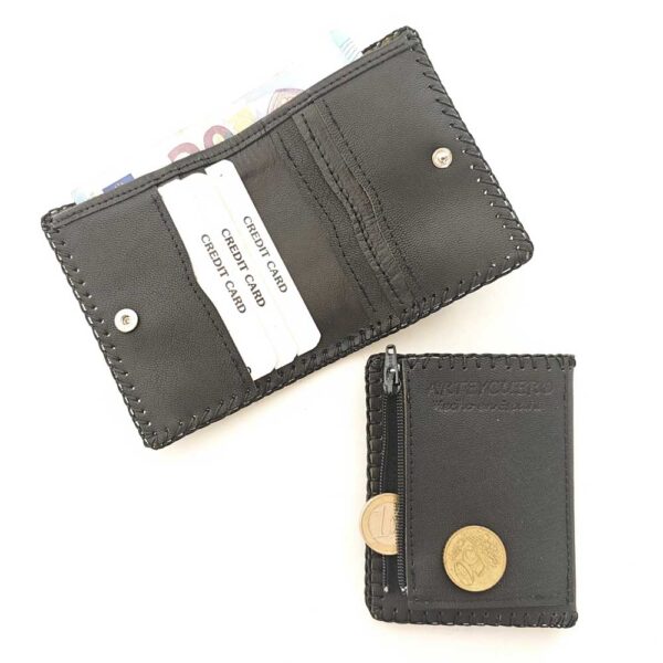 Cartera billetera de piel negra