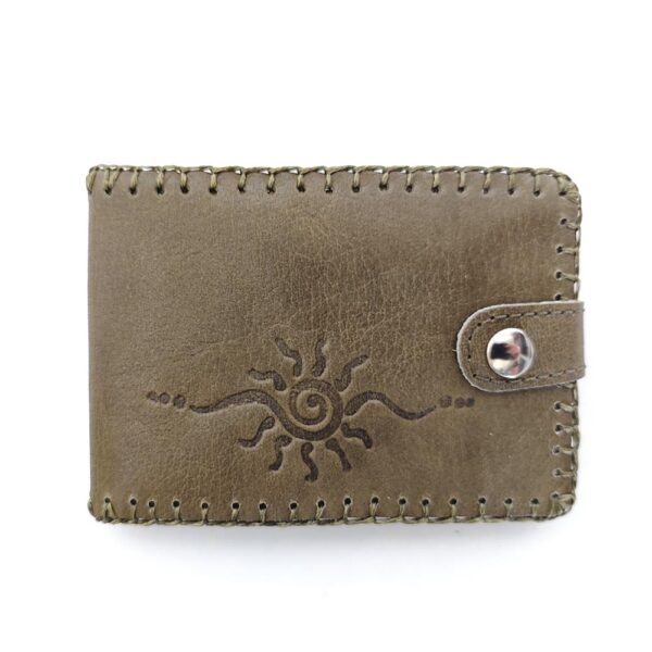Cartera billetera pequeña de piel verde