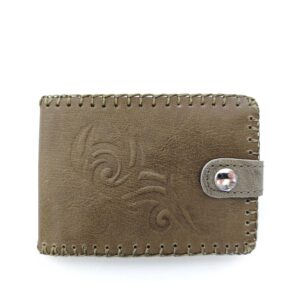 Cartera billetera pequeña de piel verde