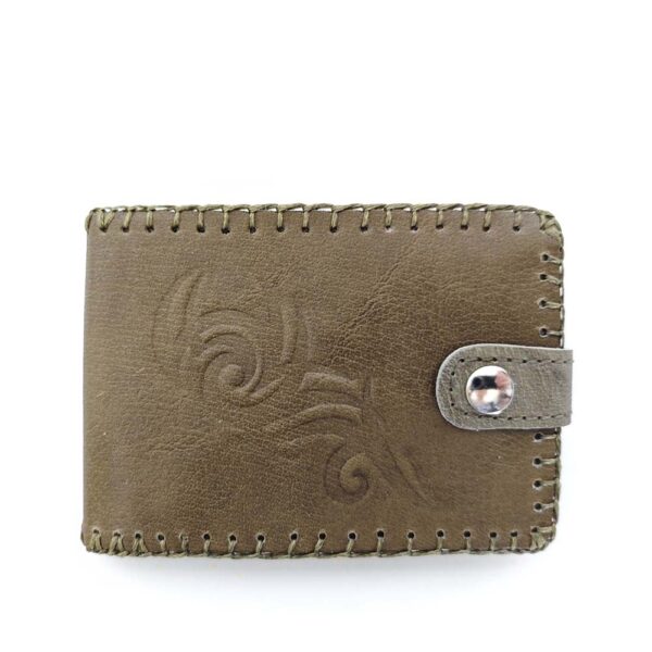 Cartera billetera pequeña de piel verde