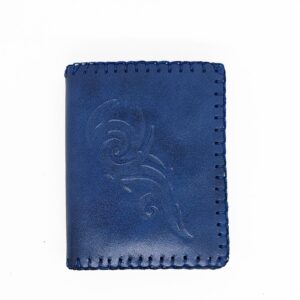 Cartera billetero de piel azul