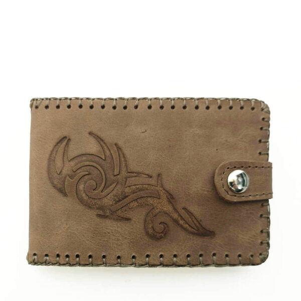 Billetero de piel camel