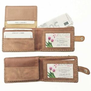 Billetero de piel camel