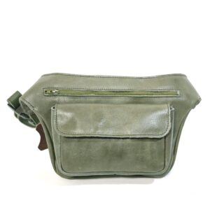 Riñonera de piel verde