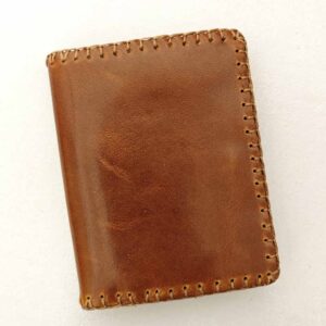 Cartera billetero de piel camel