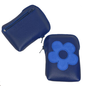 Pitillera de piel azul marino