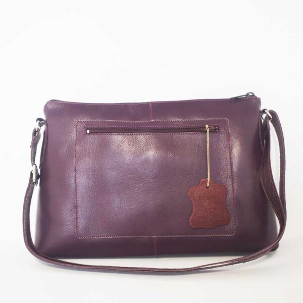 Bolso de piel granate