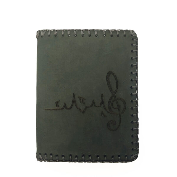 Cartera billetero de piel gris