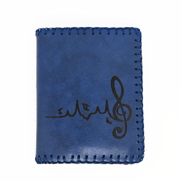 Cartera billetero de piel azul